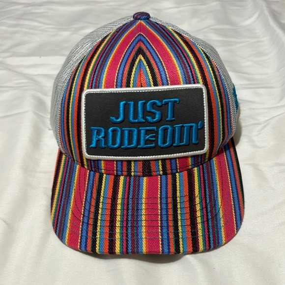Accessories - Dale Brisby Rock and Roll Denim Snapback Trucker's Cap Mesh “Just Rodeoin’”